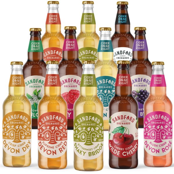 Sandford Orchards Devon Cider Taster Pack – 12× 0.5L